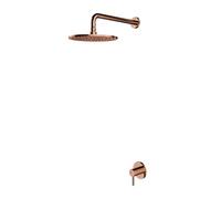 OMNIRES Y - Set mitigeur de douche encastré et douche de tête, avec corps, diamètre 25 cm, cuivre SYSY36CP