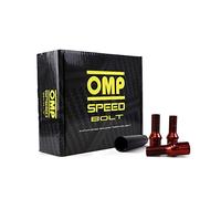 OMP SPEED Set 20 boulons de roue avec M12X1.25 Métrique 17/19 Long Fileté 27MM Couleur Rouge et Matériau DIN 10.9
