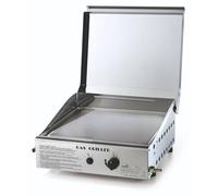 Ompagrill Plaque de Cuisson à Gaz GPL Méthane Plancha Single 4044/M Cover Acier Inoxydable 40x43 Cm 3.7 Kw