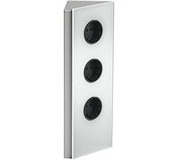 MIRA Élément de prise d'angle en verre BLANC - Schuko 3x / Prises de courant