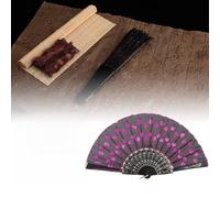 Omquot Ensemble de 10 Ventilateurs à Main Pliables et Légers de Haute qualité, pour le Refroidissement et la Décoration au Bureau et sur Scène (Rouge Rosé)
