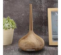 Omquot Humidificateur à Faible Bruit Diffuseur D'aromathérapie 7 Couleurs LED Veilleuse Mini Portable pour Chambre Bureau Bureau Grain de Bois