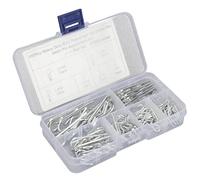 Omquot Kit D'assortiment de 100 Clips R Finition Mate avec épingles à Cheveux en Acier au Carbone plaqué Zinc, Parfait pour une Fixation Compacte et Durable