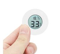 Omquot Mini Thermomètre et Hygromètre Numérique Circulaire LCD pour une Mesure Précise de la Température et de l'humidité, Blanc (Blanc)