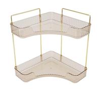 Omquot Organisateur de Comptoir de Salle de Bain d'angle Moderne à 2 Niveaux, étagère de Rangement Polyvalente pour Outils de Maquillage et Petits Objets, Organisateur de Maison élégant et Durable
