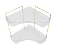 Omquot Organisateur de Comptoir de Salle de Bain d'angle Moderne à 2 Niveaux, étagère de Rangement Polyvalente pour Outils de Maquillage et Petits Objets, Organisateur de Maison élégant et Durable