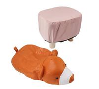 Omquot Petit Repose-Pieds en Forme d'animal Mignon pour Enfants et Adultes, Coussin rembourré Doux, Empêche Les Pieds de Glisser pour la Vie Familiale, Tabouret en Bois (Modèle d'ours)