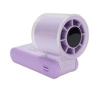 Omquot Petit Ventilateur de Poche Portatif Pliable, Rechargeable, avec Affichage LED, pour Bureau, Plage, Vacances, 2,28x2,09x6,69 Pouces (Violet)
