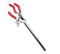 Omquot Pince à Trois Mâchoires pour Instruments Chimiques de Laboratoire, Support de Cornue en Alliage de Zinc, Support de Condenseur, Pince Galvanisée Anticorrosion, Petite pour Flacon de 19 Pouces