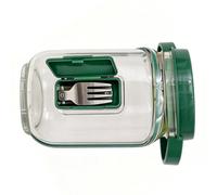 Omquot Récipient à Salade Portable avec Rangement des Couverts, Couvercle Anti-fuite à 360° et Séparation Humide et Sec pour des Repas Frais N'importe où, 370 G (Verte)