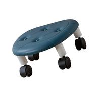 Omquot Tabouret Roulant Design élégant Siège à roulettes Bas pour Salon Chambre de bébé Simili Cuir Compact 1 unité (Bleu)