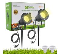 OMSEN Spot de Jardin sur Piquet GU10 7W, Blanc Chaud 3000K, Aluminium Solide, Étanche IP67, Ampoules Remplaçables, Spot à Piquer LED Extérieur pour Jardin, Cour, Arbre, Pelouse, Plantes, Chemin