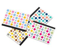OMURA 4 Pack, Polka Dot Composition Book C/R, 100 Sheets, Assorted Color
