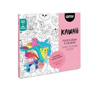 Omy Poster Géant à Colorier - Kawaii | Plongez dans un univers de personnages adorables et amusants | 40 x 28 pouces | Activité créative et ludique pour toute la famille