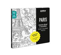 OMY - Poster Géant à Colorier Paris - 100 cm x 70 cm - Encadrable - Immense carte de Paris Originale et Amusante - Papier Extra-Blanc Qualité Supérieure 120 g/m² - Conçu et Fabriqué en France