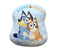 OMYDREAM Coussin Décoratif Enfant Bluey Calin| Velours Doux 35x35 cm | Oeko-TEX | Idéal Chambre Fan Bluey