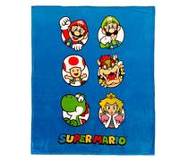 OMYDREAM Cuddle Super Mario Players Plaid Enfant Imprimé 125x150 cm | Chaud et résistant | Idéal canapé, lit, voyage | Oeko-Tex