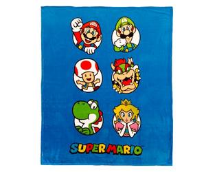 OMYDREAM Cuddle Super Mario Players Plaid Enfant Imprimé 125x150 cm | Chaud et résistant | Idéal canapé, lit, voyage | Oeko-Tex