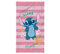 OMYDREAM Disney Home Stitch Ohana Drap de Plage Imprimé Enfant 100% Coton | 70x120 cm |100% coton doux et ultra-absorbant |Idéale bain, plage, piscine | Oeko-Tex