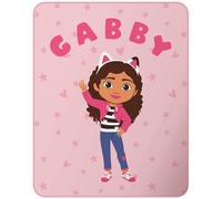 OMYDREAM Gabby ET LA Maison Magique Hello Plaid Polaire 110x140 cm | 100% Polyester | Oeko-TEX | Plaid Fille | Rose (Rose, 110 x 140 cm)