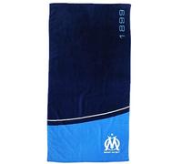 OMYDREAM Om Curve Serviette de Bain et de Plage/Football | 75x150 cm | 100% Coton | Bleu | Olympique de Marseille
