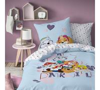OMYDREAM Pat Patrouille WAF Parure de lit Enfant | 100% Coton | Oeko-TEX | Housse de Couette 140x200cm + 1 Taie d'oreiller 63x63cm | Imprimé Garçon | Bleu
