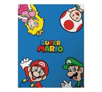 OMYDREAM Plaid Polaire imprimé Mario Let's A Go - Licence Officielle | 110x140cm | Ultra-doux | Confort enveloppant | Impression haute qualité | Certification Oeko-Tex