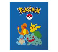 OMYDREAM Plaid Polaire imprimé Pokémon Team Battle - Licence Officielle | 110x140cm | Ultra-doux | Confort enveloppant | Impression haute qualité | Certification Oeko-Tex