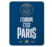 OMYDREAM Plaid Polaire PSG Brille | 100% Polyester | 110x140 cm | Impression Haute Qualité | Oeko-TEX | Cadeau Supporter Football (Bleu, 110x140cm)