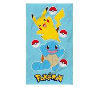 Serviette de plage 70x120 cm Pokémon 100% Coton Oeko-Tex bleu clair
