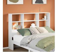 (ON SALE)Armoire Tête de Lit - Tête de lit avec rangement blanc 160 cm ,Bois massif de pin - 166x23x110 cm EU121587