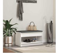(ON SALE)Banc d'entrée - banc de hall moderne - Banquette pour couloir - Blanc 83 x 38 x 45cm Bois Ingénierie et Tissu@FR(2016325)