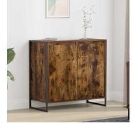 (ON SALE)Buffet bahaut/Enfilade - cabinet d'appoint Chêne Fumé 79x36x75 cm Bois d'ingénierie @FR1342585