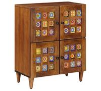 （ON SALE) Buffet Bahut - Meuble de rangemnt pour salon/cuisine - avec porte Noyer 60 x 33,5 x 75 cm Bois de mangue massif