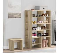 (ON SALE)Cabinet à chaussures - Banc à chaussures 2 pcs Chêne Sonoma Bois d'ingénierie @FR(39306)
