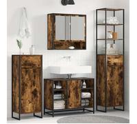 (ON SALE)Cabinet de salle de bain - Meuble/Colonne Salle de Bain - avec porte Chêne Fumé 40x30x180 cm @FR6911554