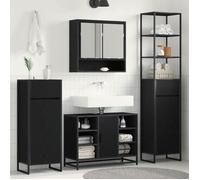 (ON SALE)Cabinet de salle de bain - Meuble/Colonne Salle de Bain - avec porte Chêne noir 40x30x100 cm @FR3368089
