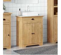 (ON SALE) Cabinet de salle de bain moderne - Cabinet WC/salle de bain - BODO Marron miel 70 x 35 x 80 cm EU5755187