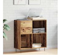 (ON SALE)Meuble Étagère/Support multimédia, Meuble à vinyles avec étagère - chêne artisanal - 85x38x89 cm EU503973