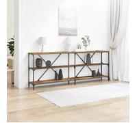 (ON SALE)Meuble Salon/Meuble d'Entrée - Table Console avec étagère - Bois ancien - 200x30x75 cm EU390081