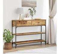 (ON SALE)Meuble Salon/Meuble d'Entrée - Table Console avec tiroir - Bois ancien - 100x25x75 cm EU483680