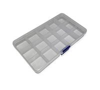 On1shelf Boîte de rangement en plastique rigide transparent épais avec compartiments réglables pour jouets, bureau, bijoux, accessoires de cuisine (17,3 x 9,8 x 2,3 cm)