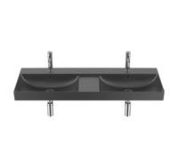 Ona lavabo double mural avec jeu de fixations en fineceramic 1200x460 noir mat - ROCA A32768B080