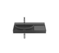 Ona lavabo mural asymétrique g 800x460 h 80 noir mat - ROCA A327689080