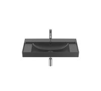 Ona lavabo mural centré avec jeu de fixations 800x460 mm h 80 mm noir mat - ROCA A32768H080