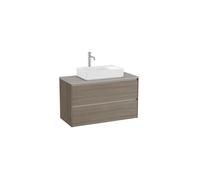 Ona Meuble 2 Tiroirs Pr Lav Centré + Plan 1000 Orme Foncé-Roca A851730511