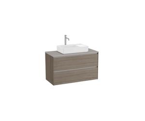 Ona Meuble 2 Tiroirs Pr Lav Centré + Plan 1000 Orme Foncé-Roca A851730511
