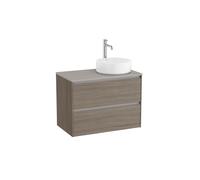 Ona Meuble 2 Tiroirs Pr Lav Droite + Plan 800Mm Orme Foncé-Roca A851727511