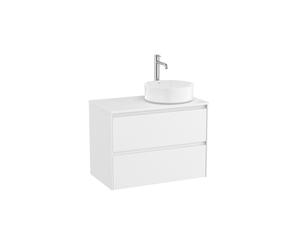Ona Meuble 2 Tiroirs Pr Lavabo Droite + Plan 800Mm Blanc Mat-Roca A851727509