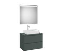 Ona Pack Meuble 2T+Plan Pr Lav Centré+Miroir 800 Vert Mat-Roca A851716513